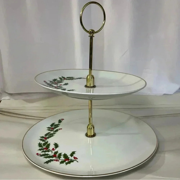 VINTAGE 80s Two Tier Tidbit Server All The Trimmings Macys Excellent Condition - Picture 3 of 12